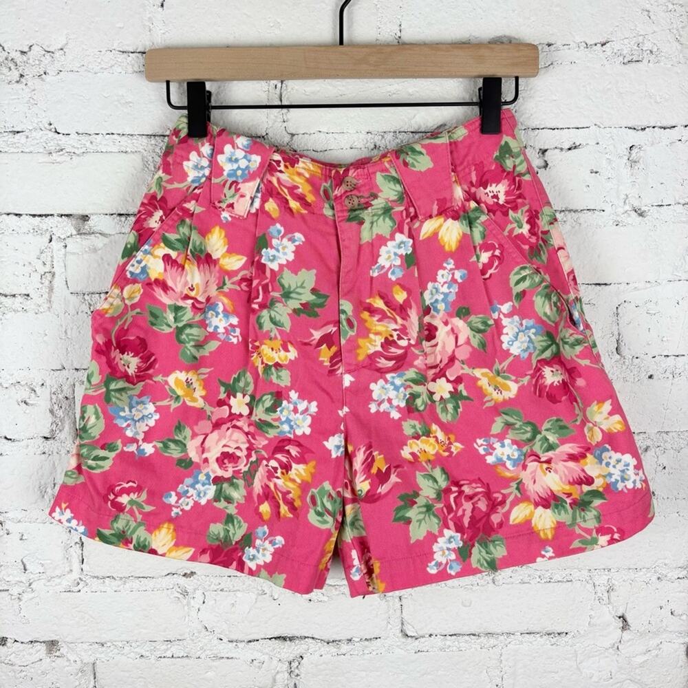 Vintage Liz Sport Floral Cotton Shorts
